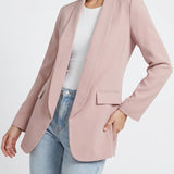 Yan - Blazer uni à manches longue - Vieux rose