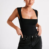 Tina | Haut long en nylon recyclé - Noir