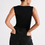 Tina | Haut long en nylon recyclé - Noir