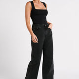 Tina | Haut long en nylon recyclé - Noir