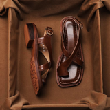 Talia | Sandales croisées en cuir italien
