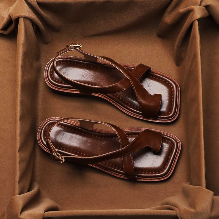 Talia | Sandales croisées en cuir italien