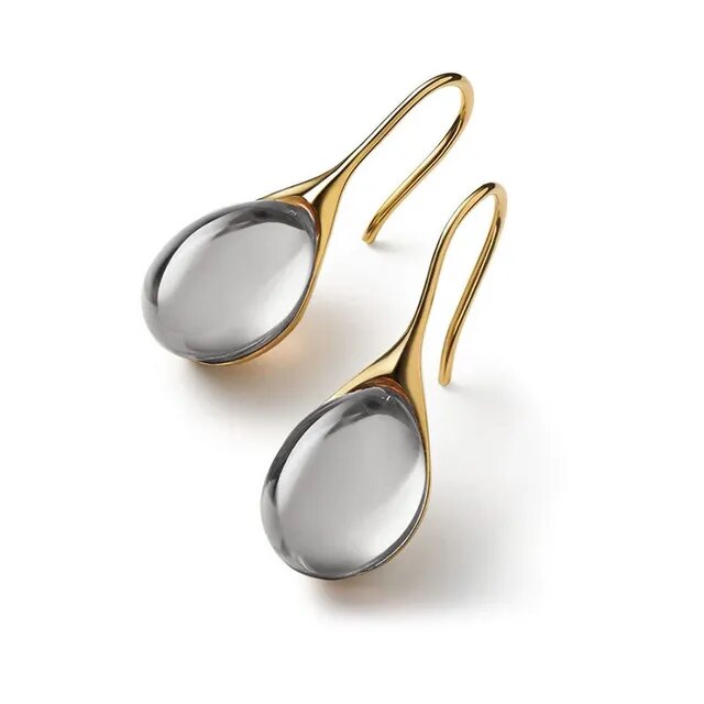 Boucles d'Oreilles en Cristal d'Or et d'Argent