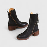 Jolie | Bottines en cuir à talon moyen