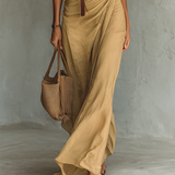 Melinda | Robe Longue Ceinturée à Revers pour Femme