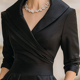 Marlowe | Vintage-Inspired Satin Midi Dress With Draped Collar