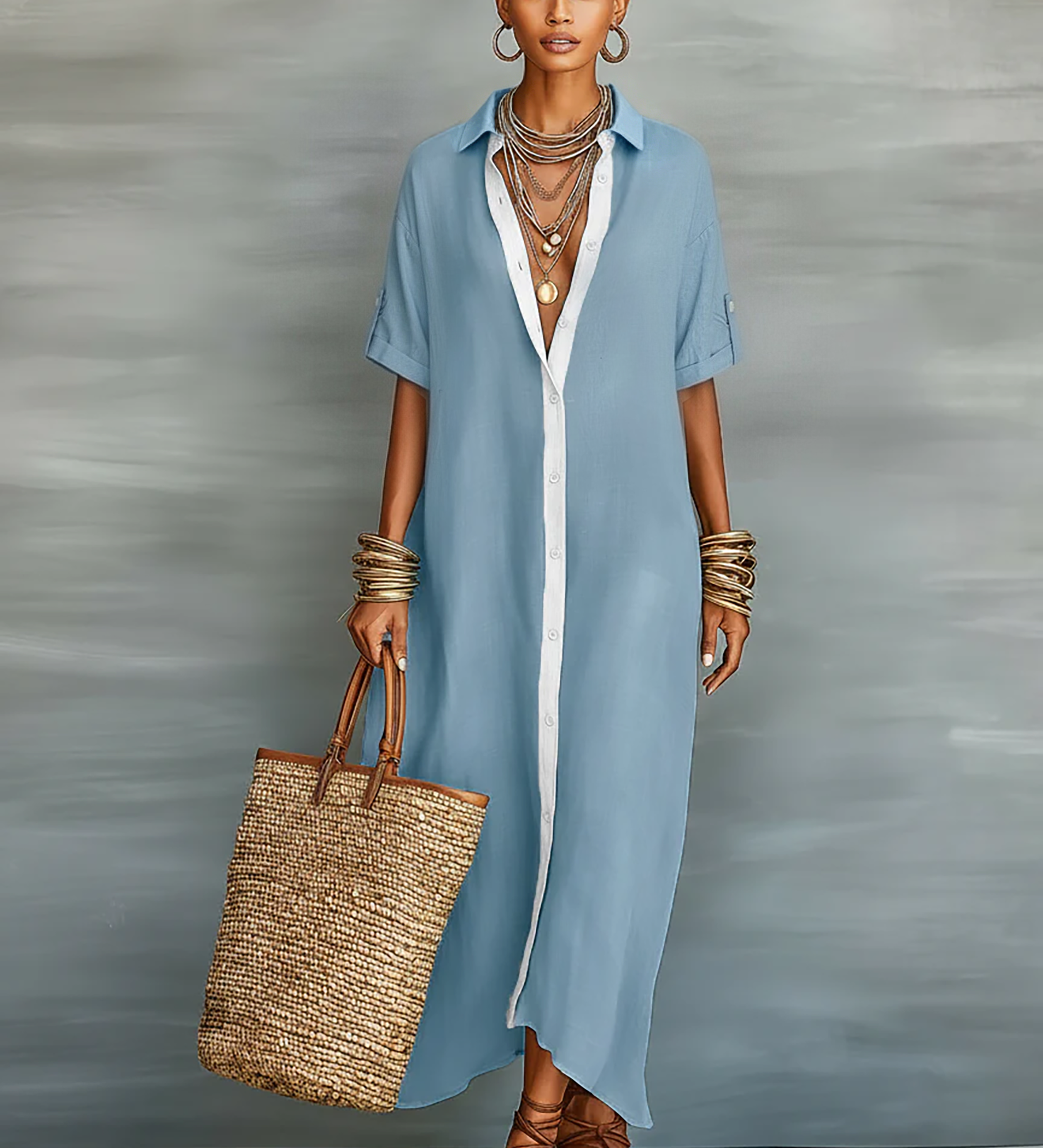Kymberah | Robe longue chemise minimaliste