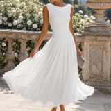 Christine | Robe Midi Plissée Élégance