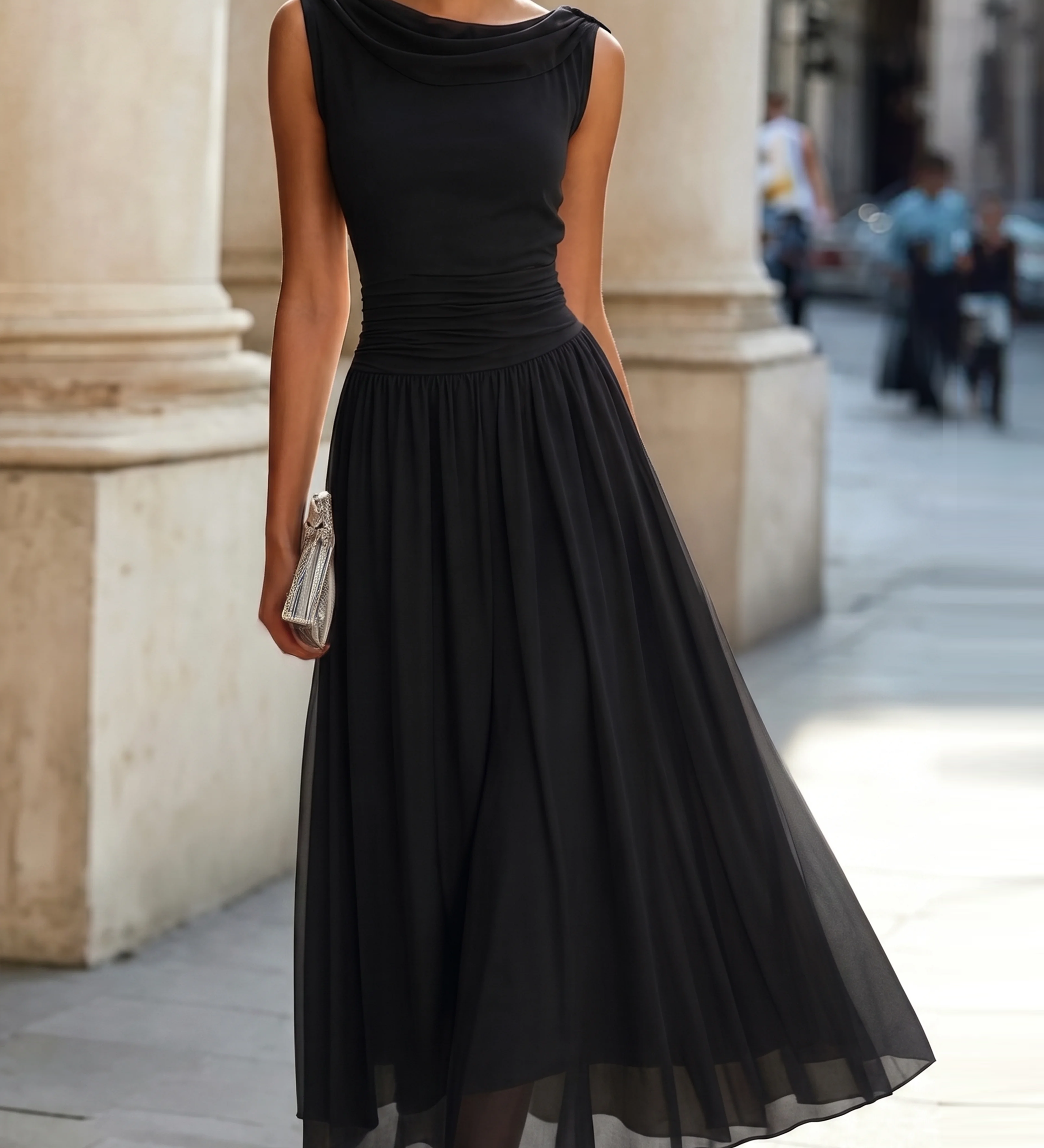 Christine | Robe Midi Plissée Élégance