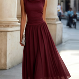 Christine | Robe Midi Plissée Élégance