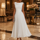 Christine | Robe Midi Plissée Élégance