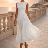 Christine | Robe Midi Plissée Élégance
